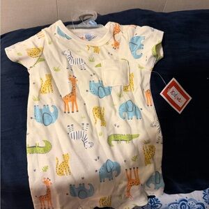 Cream Animal Print Kids Pajamas